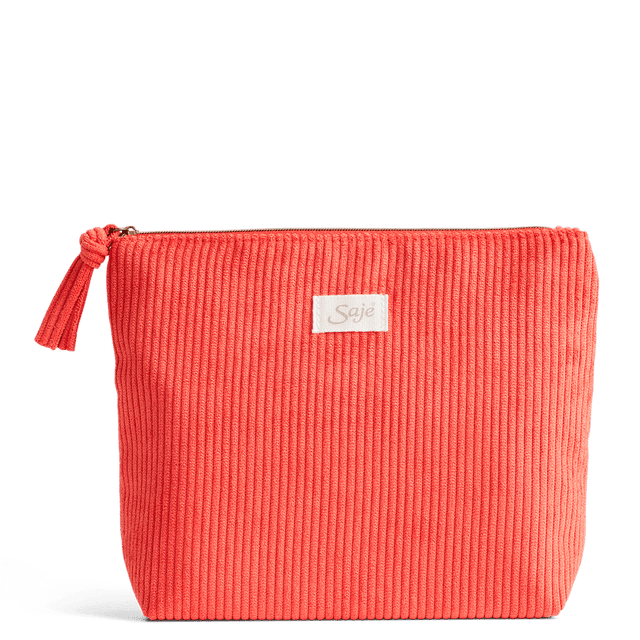 Red skincare pouch