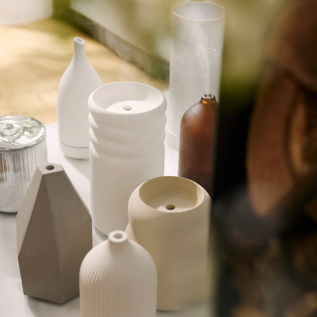 Group of diffusers on a table