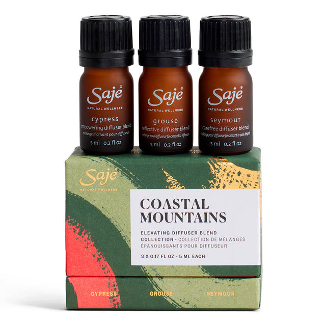 Coastal mountains diffuser blend collection with packaging