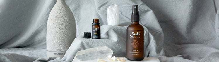 Tantra sensuous mist placed with tantra diffuser blend and aroma om diffuser