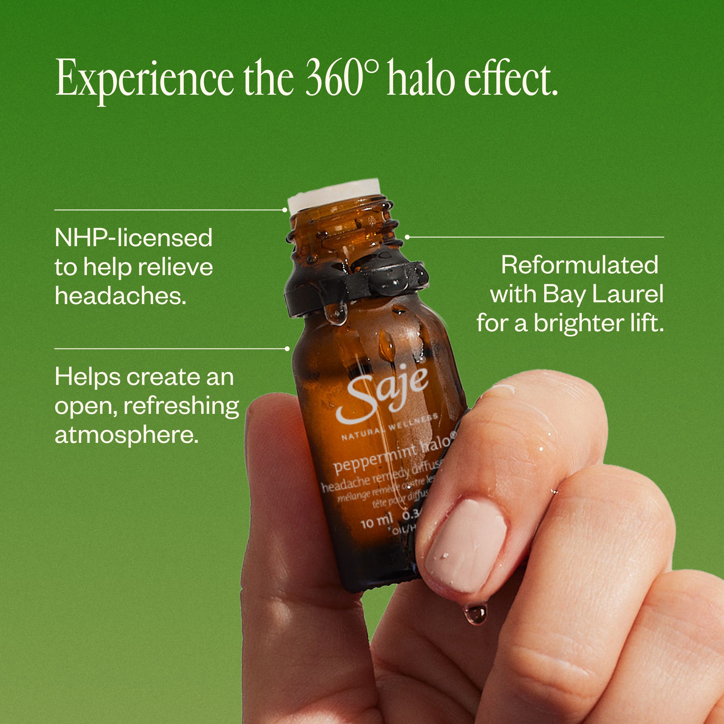 Peppermint Halo Headache Remedy Diffuser Blend - Saje Natural Wellness