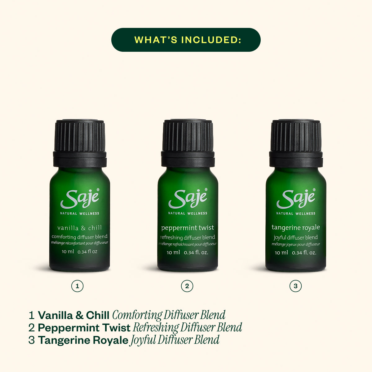 Vanilla & Chill, Peppermint Twist & Tangerine Royale