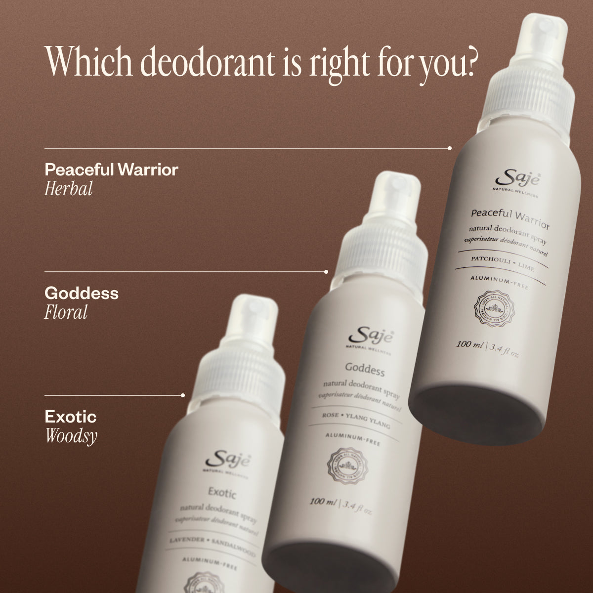 Goddess Natural Deodorant Spray - Saje Natural Wellness