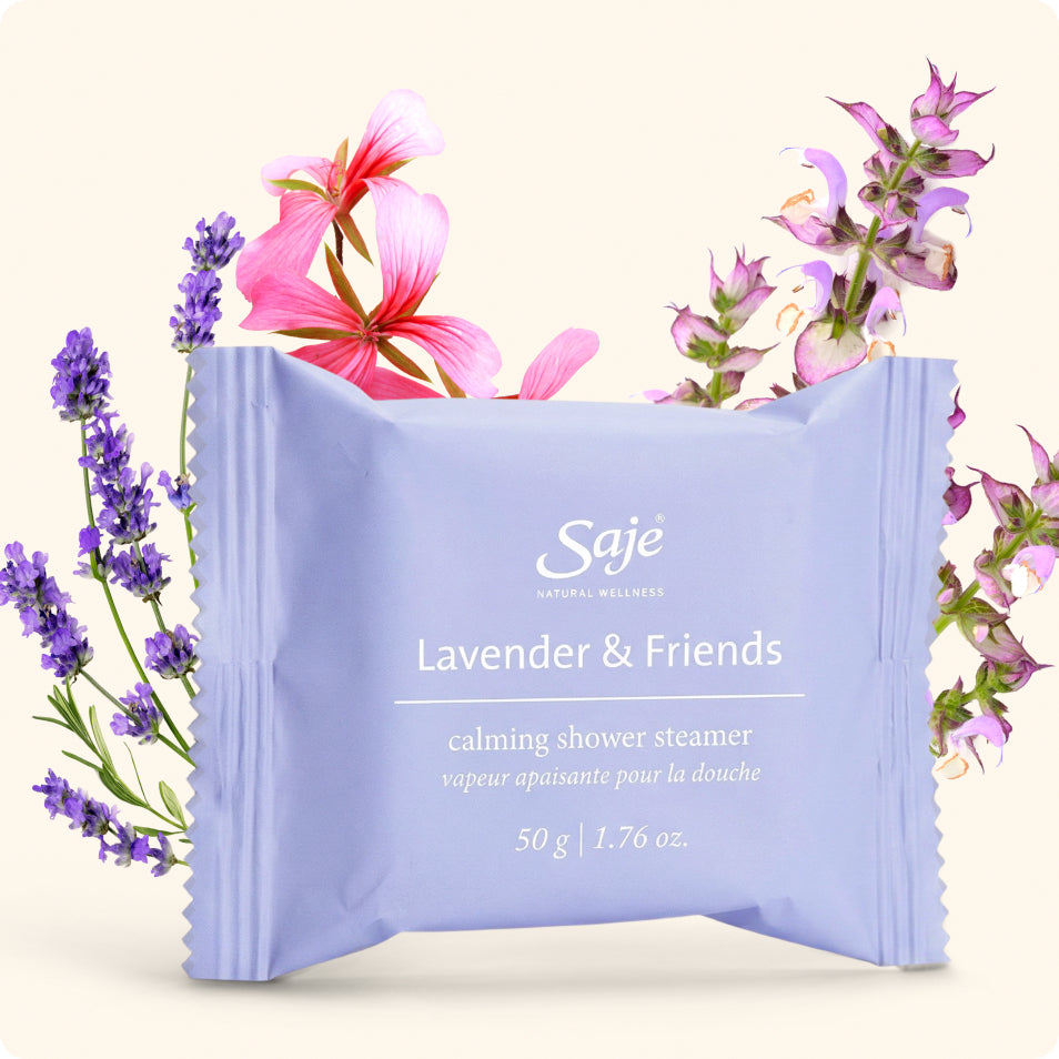 天海春香SSP 1AS/SE52-27SSP Lavender & Friends Calming Shower Steamer - Saje Natural Wellness